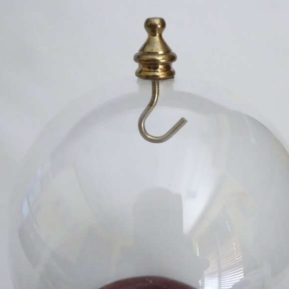 10” DECORATIVE GLASS ORNAMENT CLOCHE DISPLAY DOME COVER GOLD METAL WOOD BASE - Picture 7 of 7
